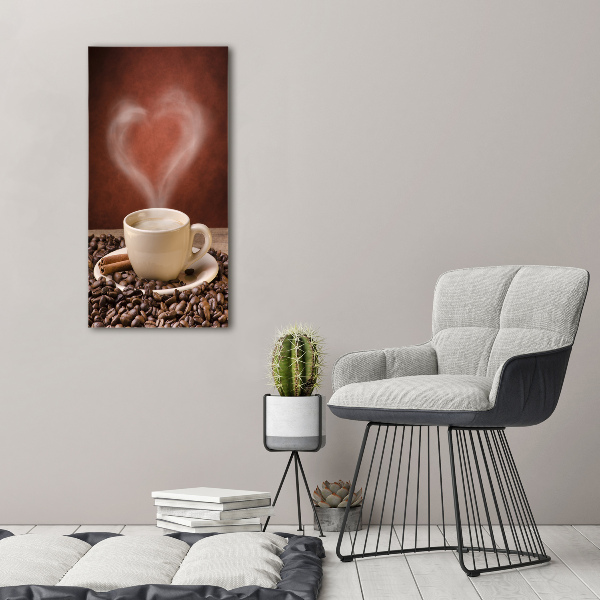 Verticale canvasfoto Aromatische koffie