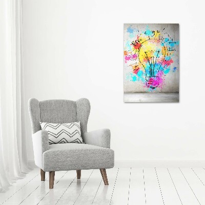 Verticale canvasfoto Kleurrijke gloeilamp