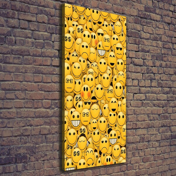 Verticaal schilderij op canvas Emoticons