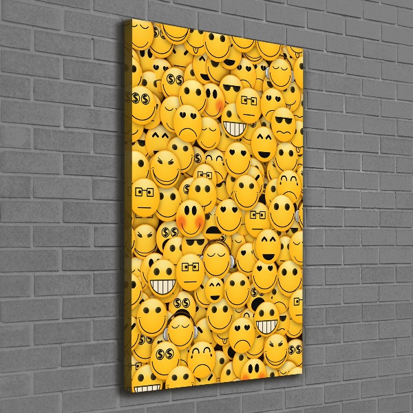 Verticaal schilderij op canvas Emoticons