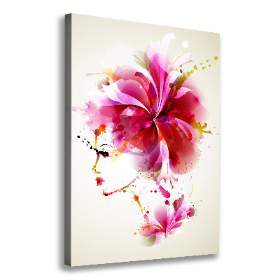 Verticaal schilderij op canvas Abstracte vrouw