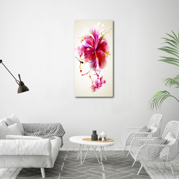 Verticaal schilderij op canvas Abstracte vrouw