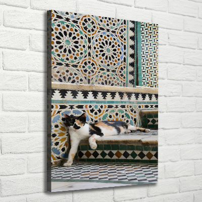Verticale canvasfoto Een kat in Marokko