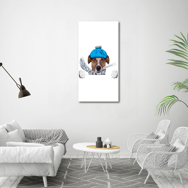 Verticale canvasfoto Zieke hond