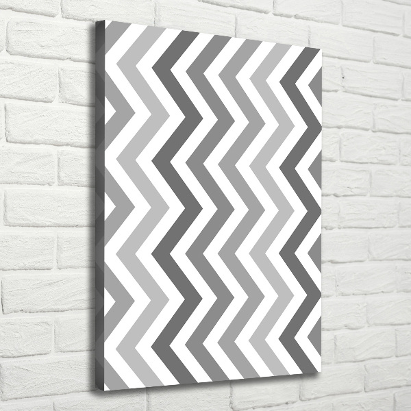 Verticale canvasfoto Grijze zigzaglijnen
