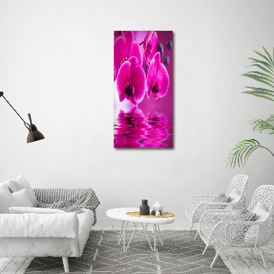 Verticale foto op canvas Roze orchidee