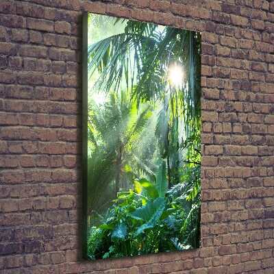 Verticaal schilderij op canvas jungle