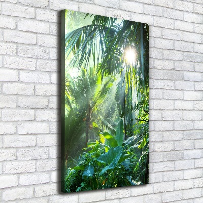 Verticaal schilderij op canvas jungle
