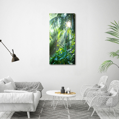 Verticaal schilderij op canvas jungle