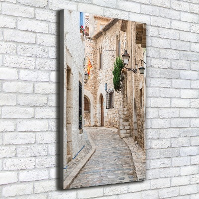 Verticaal canvasschilderij Straten in Spanje