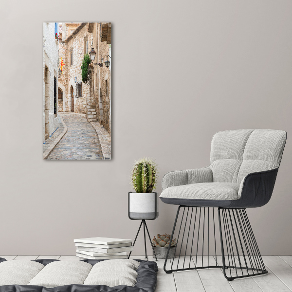 Verticaal canvasschilderij Straten in Spanje
