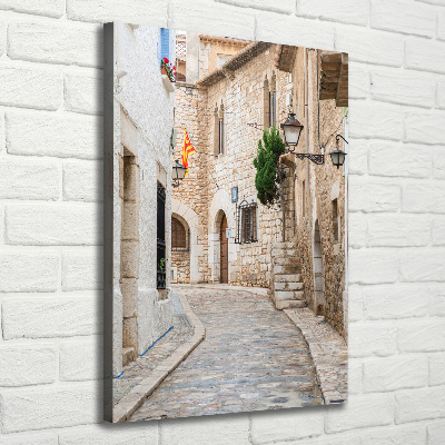 Verticaal canvasschilderij Straten in Spanje
