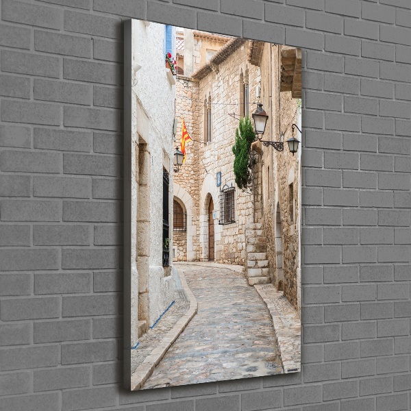 Verticaal canvasschilderij Straten in Spanje