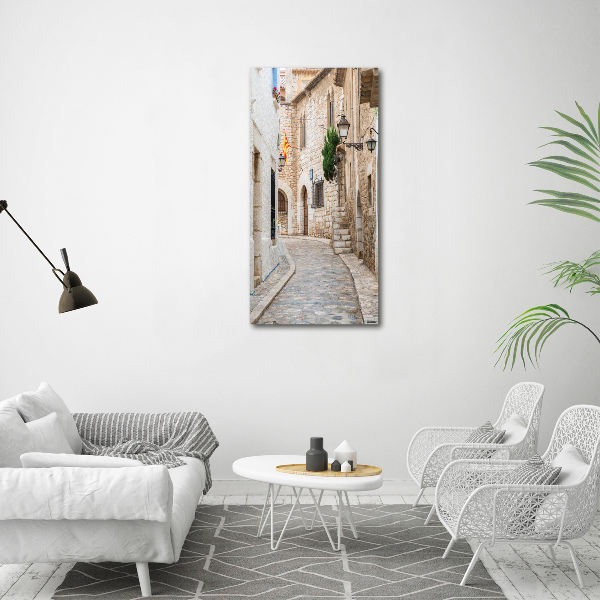 Verticaal canvasschilderij Straten in Spanje