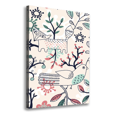 Foto obraz na płótnie pionowy Zwierzęta i kwiaty