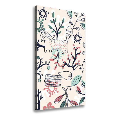 Verticale foto op canvas Dieren en bloemen