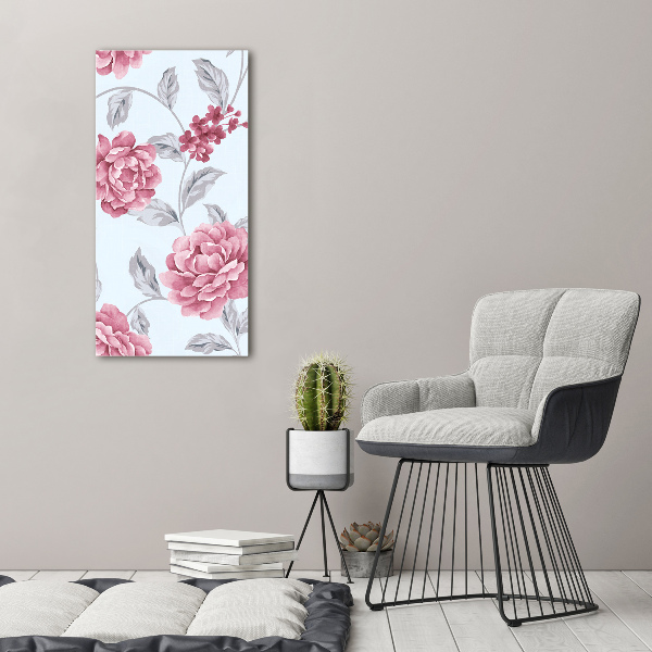 Nowoczesny obraz canvas na ramie pionowy Piwonie