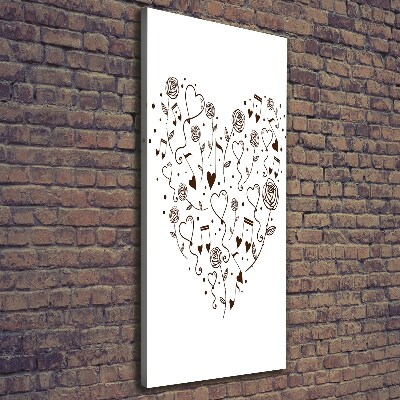 Foto obraz drukowany na płótnie pionowy Serce