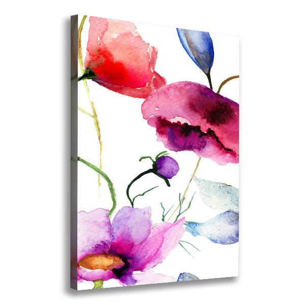 Verticale canvasfoto Klaprozen