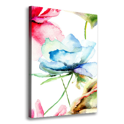 Verticaal canvasschilderij Klaprozen