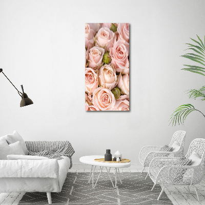 Verticaal canvasschilderij Een boeket rozen