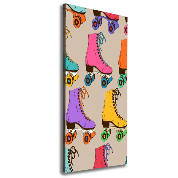 Verticaal canvasschilderij Kleurrijke rolschaatsen
