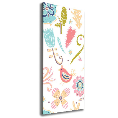 Verticale foto op canvas Planten en vogels