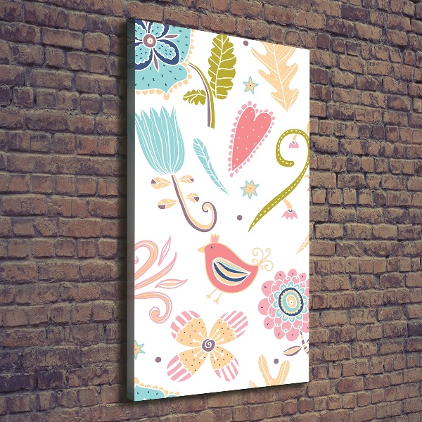 Verticale foto op canvas Planten en vogels