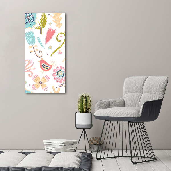 Verticale foto op canvas Planten en vogels