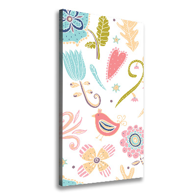 Verticale foto op canvas Planten en vogels