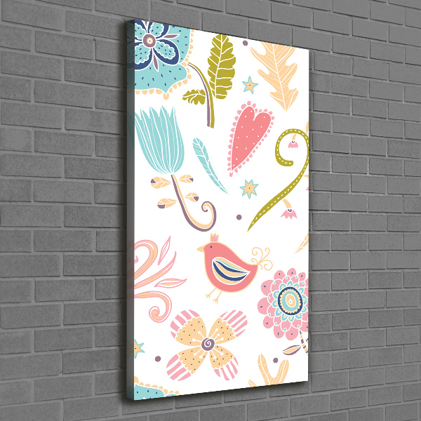 Verticale foto op canvas Planten en vogels