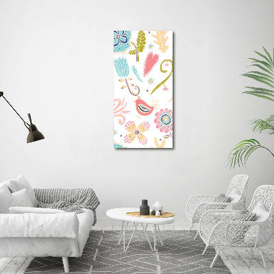 Verticale foto op canvas Planten en vogels