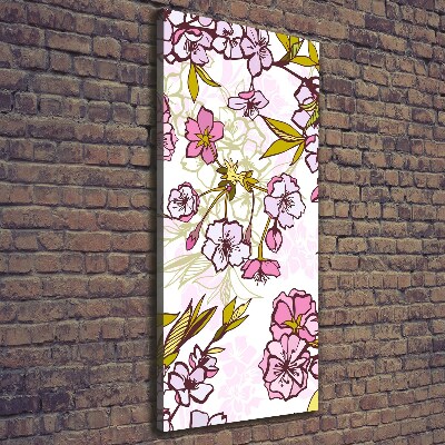 Verticale foto op canvas Kersenbloesems