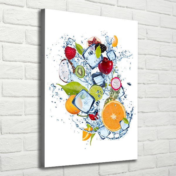 Verticaal schilderij op canvas Fruit en ijs