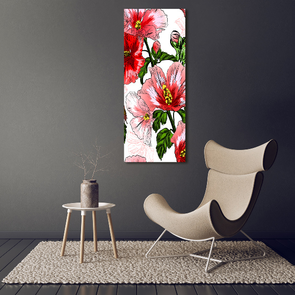 Verticale foto op canvas Hibiscus