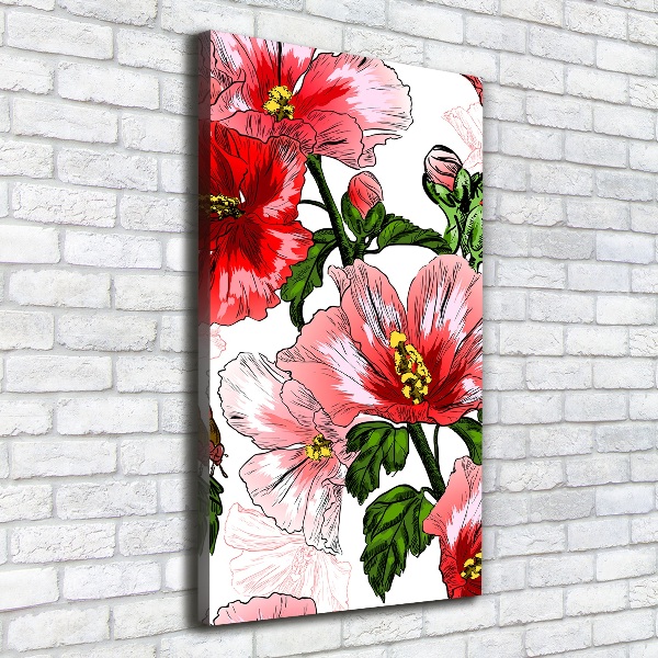 Verticale foto op canvas Hibiscus