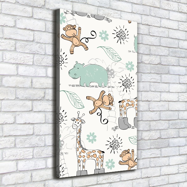 Verticaal canvasschilderij Dieren van Afrika