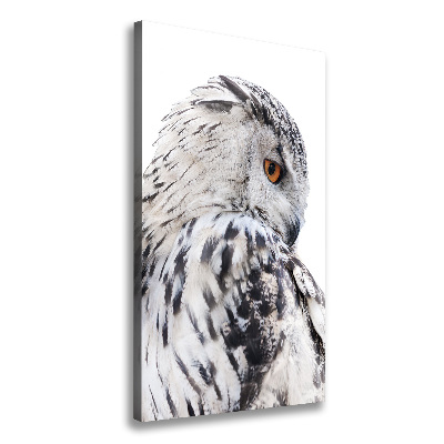 Verticale canvasfoto Witte uil