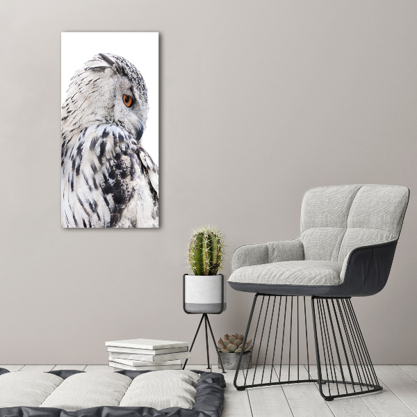 Verticale canvasfoto Witte uil
