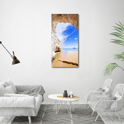 Verticaal canvasschilderij Grot aan zee