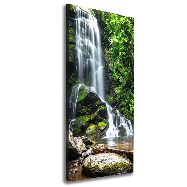 Verticaal schilderij op canvas Waterval in de jungle
