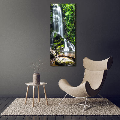 Verticaal schilderij op canvas Waterval in de jungle