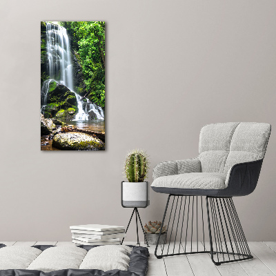 Verticaal schilderij op canvas Waterval in de jungle