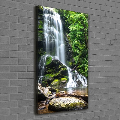 Verticaal schilderij op canvas Waterval in de jungle