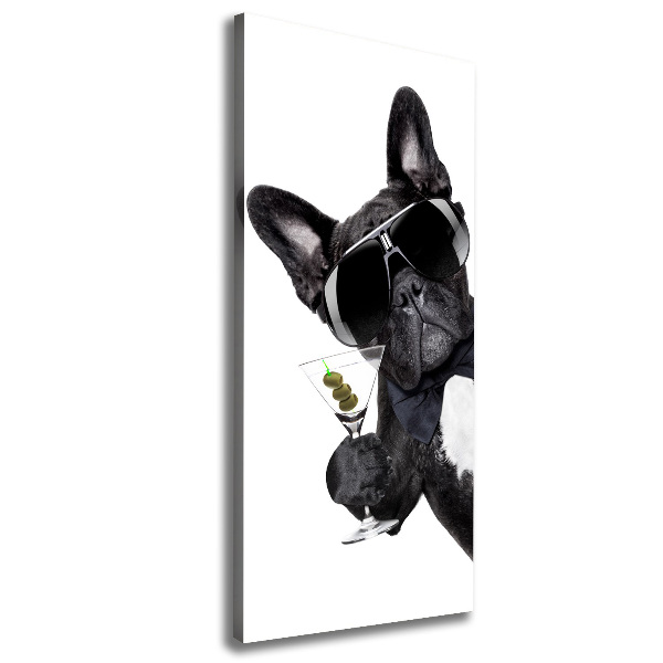 Verticaal canvasschilderij Piez met martini