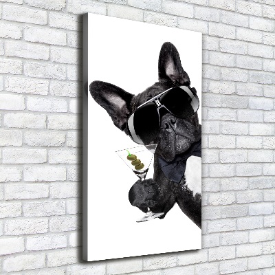 Verticaal canvasschilderij Piez met martini