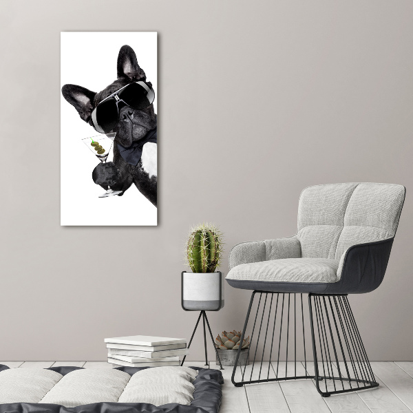 Verticaal canvasschilderij Piez met martini