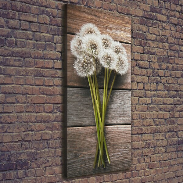 Verticale foto op canvas Een boeket paardenbloemen