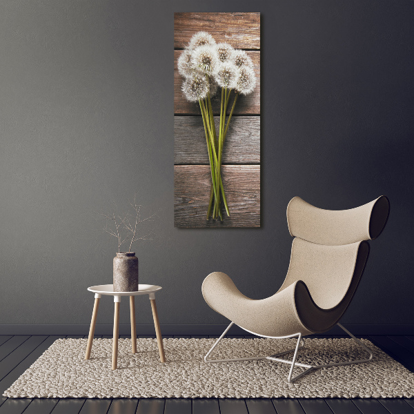 Verticale foto op canvas Een boeket paardenbloemen