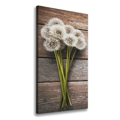 Verticale foto op canvas Een boeket paardenbloemen